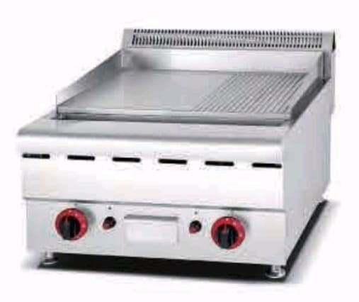 Counter top Electric Half Griddle Half Ribbed